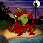 Krawk Island Silhouette Background